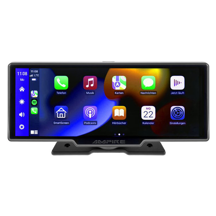 Ampire Skærm Med Carplay Android Auto Ahd Dashcam - Ampire Dashcam  - 4260052641491